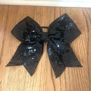 Black Sparkle Cheer Bow